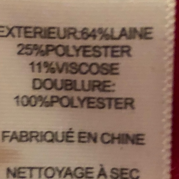 Express poppy red pea coat [EUC] Size S/P - Picture 4 of 5